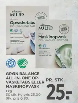 MENY Grøn Balance All-in-one Opvasketabs / Maskinopvask tilbud