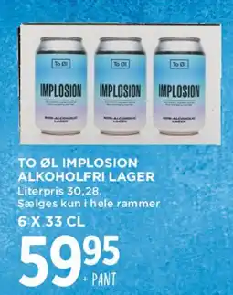 MENY To Øl Implosion alkoholfri lager (6 x 33 cl) tilbud