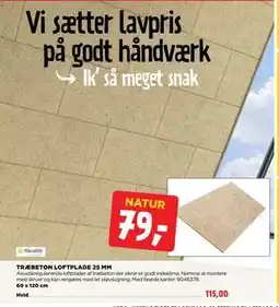 jem & fix TRÆBETON LOFTPLADE 25 MM tilbud