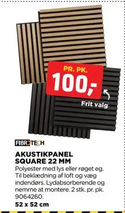 jem & fix AKUSTIKPANEL SQUARE 22 MM tilbud