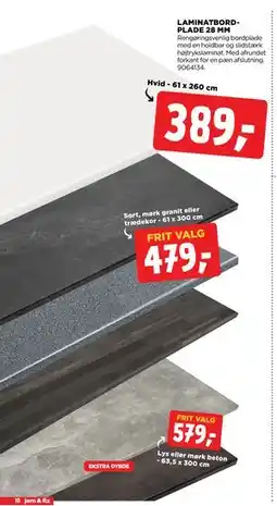 jem & fix LAMINATBORDPLADE 28 MM tilbud
