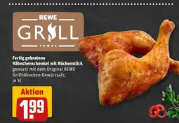 REWE DE Rewe gryll fertig gebratene hähnchenschenkel mit rückenstück tilbud
