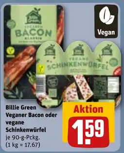 REWE DE Billie Green Veganer Bacon oder vegane Schinkenwürfel tilbud