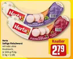 REWE DE Herta Saftige Fleischwurst tilbud