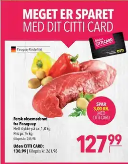 Citti Fersk oksemørbrad fra Paraguay tilbud