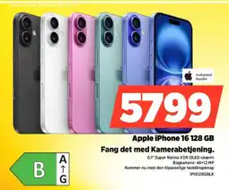Power Apple iPhone 16 128 GB Fang det med Kamerabetjening. tilbud