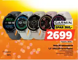 Power Garmin venu 3s-smartwatch 1,2" amoled farvedisplay tilbud