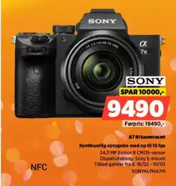 Power SONY A7 III kamerasæt Kontinuerlig optagelse med op til 10 fps tilbud