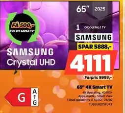 Power Samsung 65" 4k smart tv tilbud