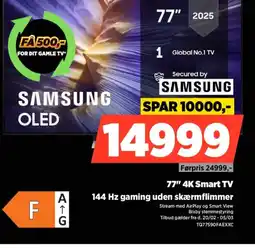 Power Samsung 77" 4k smart tv 144 hz gaming uden skærmflimmer tilbud