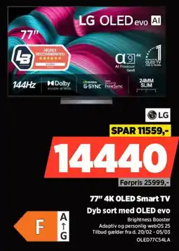 Power Lg 77" 4k oled smart tv dyb sort med oled evo tilbud