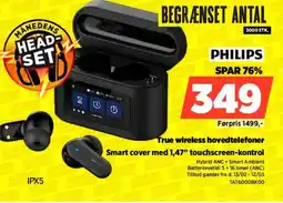 Power PHILIPS True wireless hovedtelefoner Smart cover med 1,47" touchscreen-kontrol tilbud