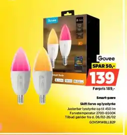 Power Smart-pære Skift farve og lysstyrke tilbud