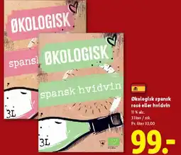 Lidl Økologisk spansk rosé eller hvidvin (3 L) tilbud