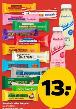 Netto Barebells / Bodylab proteinbarer og milkshakes tilbud