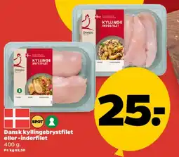 Netto Dansk kyllingebrystfilet eller -inderfilet tilbud