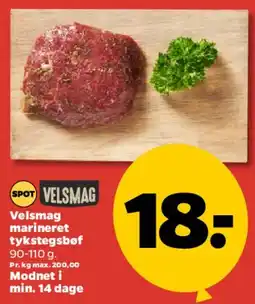 Netto Velsmag marineret tykstegsbøf tilbud