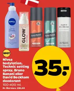 Netto Nivea bodylotion, Technic, Bruno Banani eller David Beckham deodorant tilbud