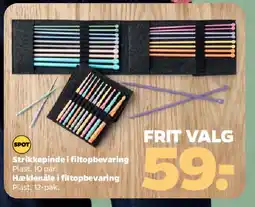 Netto Strikkepinde / Hæklenåle i filt opbevaring tilbud