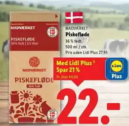 Lidl MADVÆRKET Piskefløde tilbud