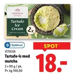 Lidl VITASIA Tartufo-is med matcha tilbud