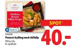 Lidl VITASIA Paneret kylling med chilidip tilbud