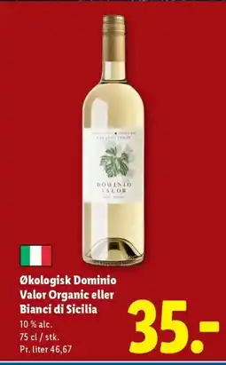 Lidl Økologisk Dominio Valor Organic eller Bianci di Sicilia tilbud