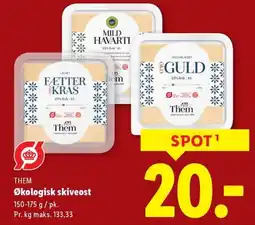 Lidl THEM Økologisk skiveost tilbud