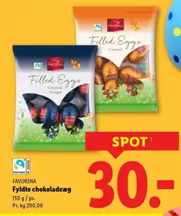 Lidl FAVORINA Fyldte chokoladeæg tilbud