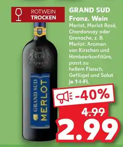 Kaufland DE GRAND SUD Franz. Wein tilbud