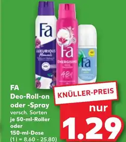 Kaufland DE FA Deo-Roll-on oder -Spray tilbud