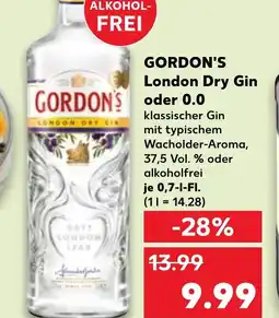 Kaufland DE GORDON'S London Dry Gin oder 0.0 tilbud