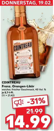 Kaufland DE COINTREAU Franz. Orangen-Likör tilbud
