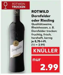 Kaufland DE ROTWILD Dornfelder oder Riesling tilbud