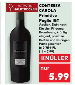 Kaufland DE CONTESSA CAROLA Primitivo Puglia IGT tilbud