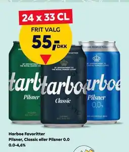 BorderShop Harboe Favoritter Pilsner, Classic eller Pilsner 0.0 0.0-4,6% tilbud