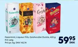 BorderShop Fazermint, Liqueur Fills, Geisha eller Dumle tilbud