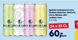 BorderShop Egekilde Hyldeblomst-Lime, Hindbær-Rabarber, Med brus, Citrus, Blårbær eller Jordbær-Lime tilbud