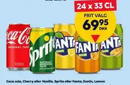 BorderShop Coca cola, Cherry eller Vanilla. Sprite eller Fanta, Exotic, Lemon tilbud