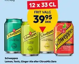 BorderShop Schweppes Lemon, Tonic, Ginger Ale eller CitrusMix Zero tilbud
