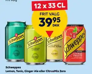BorderShop Schweppes Lemon, Tonic, Ginger Ale eller CitrusMix Zero tilbud