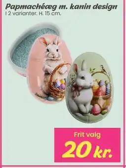 Hi five Papmachéæg m. kanin design tilbud