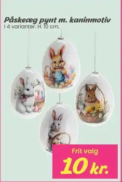 Hi five Påskeæg pynt m. kaninmotiv tilbud
