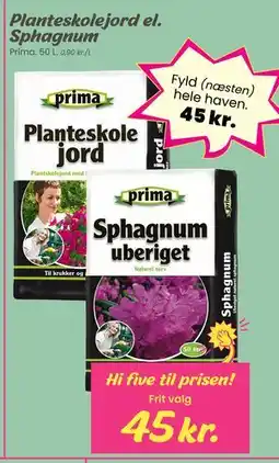 Hi five Planteskolejord el. Sphagnum tilbud