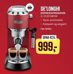 Skousen DE'LONGHI ESPRESSOMASKINE D-0132106139 tilbud