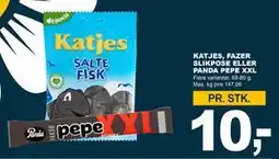 Let-Køb KATJES, FAZER SLIKPOSE ELLER PANDA PEPE XXL tilbud