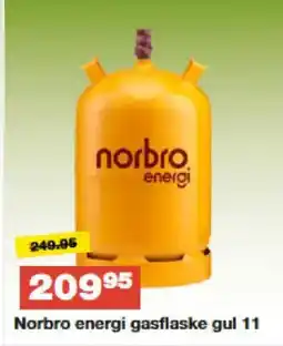 Bauhaus Norbro energi gasflaske gul tilbud