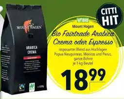 Citti Bio Fairtrade Arabica Crema oder Espresso tilbud