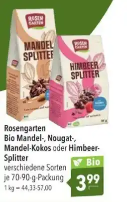 Citti Rosengarten Bio Mandel-, Nougat-, Mandel-Kokos oder Himbeer- Splitter tilbud
