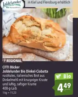 Citti CITTI Bäcker Joldelunder Bio Dinkel-Ciabatta tilbud